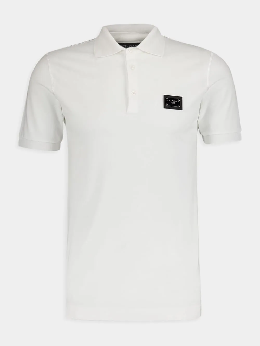 Branded Tag Cotton Piqué Polo-Shirt sold by Fashion Clinic