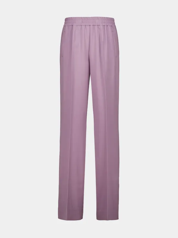 Purple Wool Straight-Leg Trousers made by Dolce & Gabanna