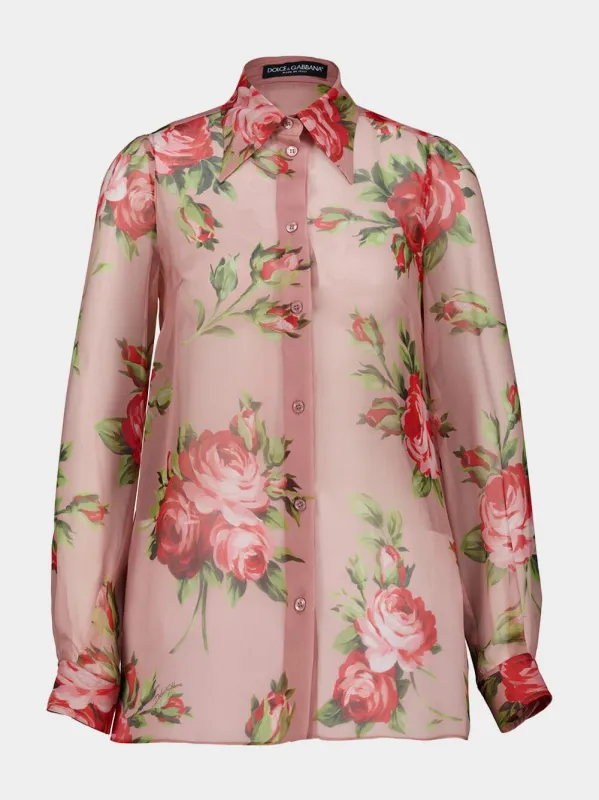 Rose Bouquet Silk Shirt made by Dolce & Gabanna