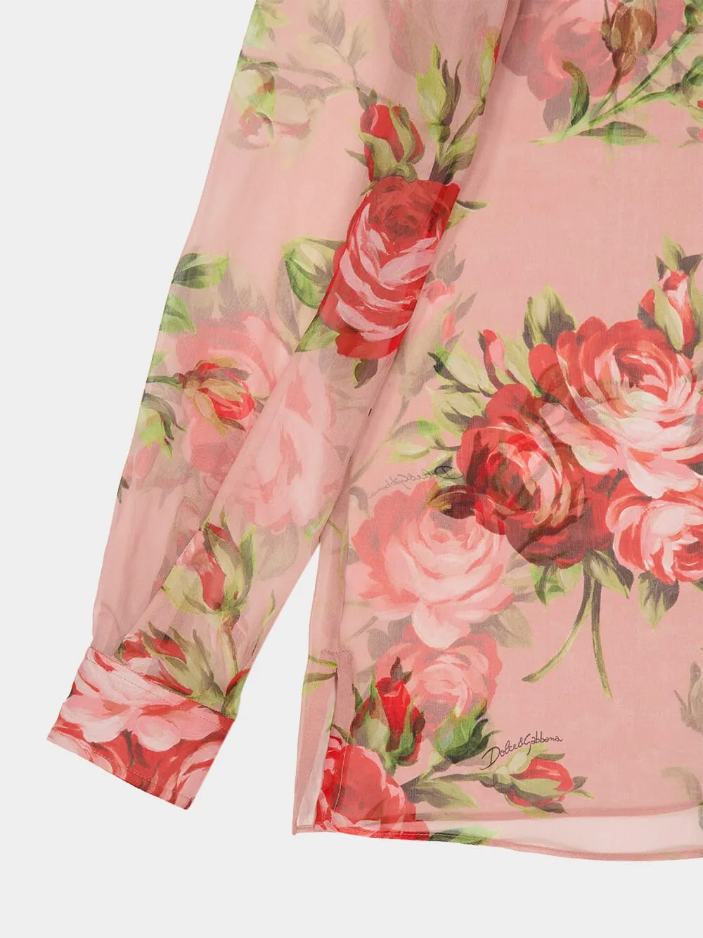 Rose Bouquet Silk Shirt sold by Fashion Clinic product image thumbnail 4