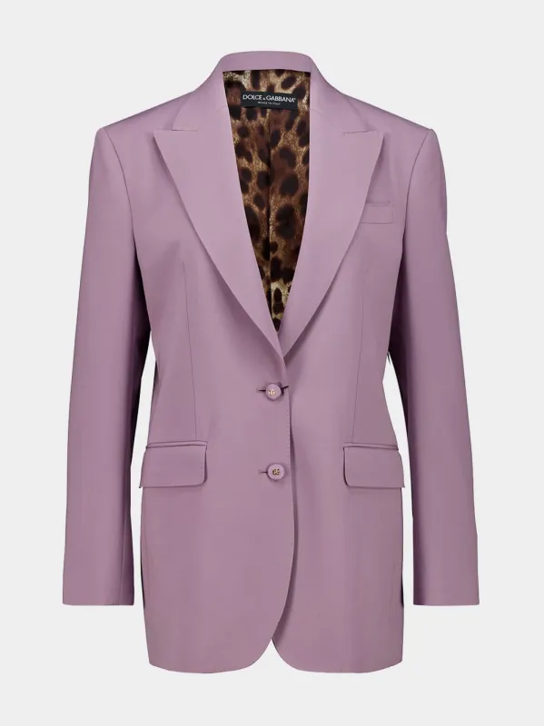 Purple Wool Tailored Blazer made by Dolce & Gabanna