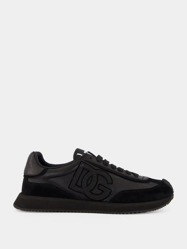Black DG Cushion Calfskin Sneakers made by Dolce & Gabanna