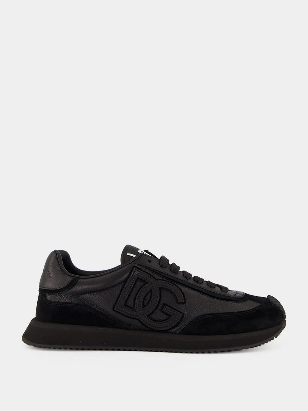 Black DG Cushion Calfskin Sneakers sold by Fashion Clinic