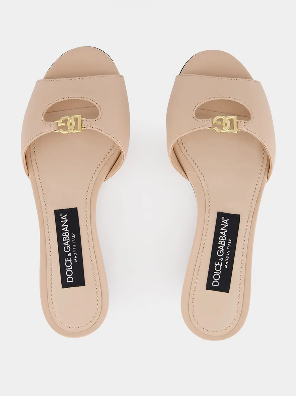 Nude Calf Leather Flat Slides sold by Fashion Clinic product image thumbnail 4
