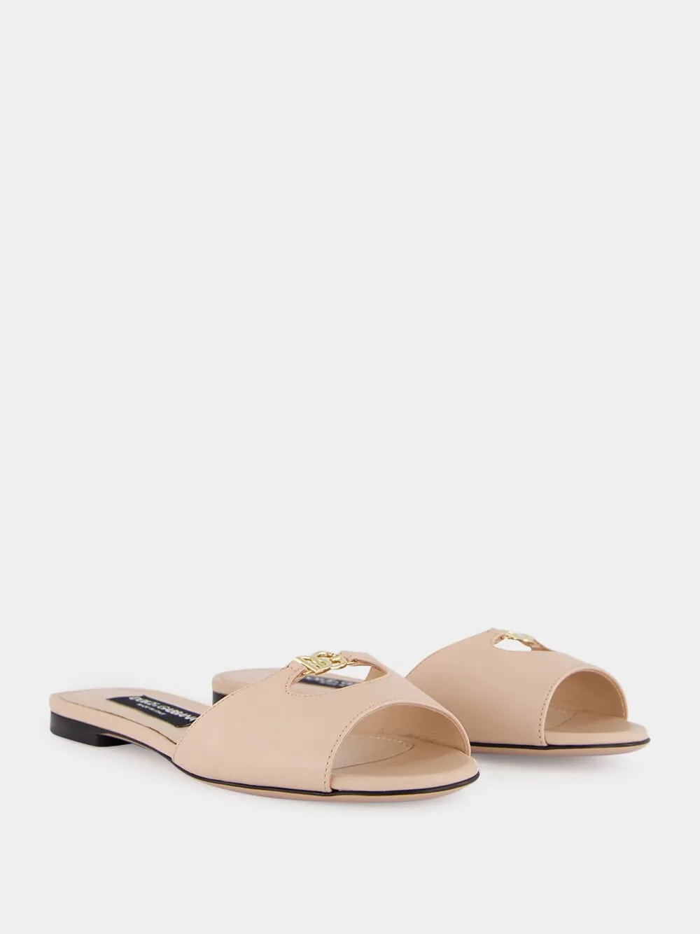 Nude Calf Leather Flat Slides sold by Fashion Clinic product image thumbnail 3
