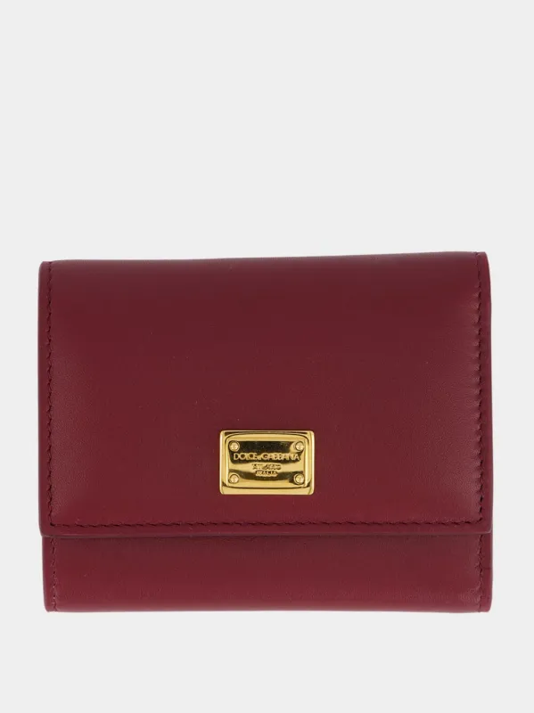 Bordeaux Plongé Calfskin Wallet made by Dolce & Gabanna