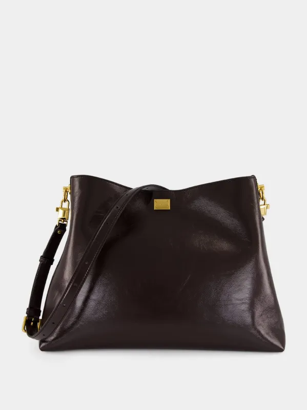 Chocolate Large Vittoria Shoulder Bag made by Dolce & Gabanna