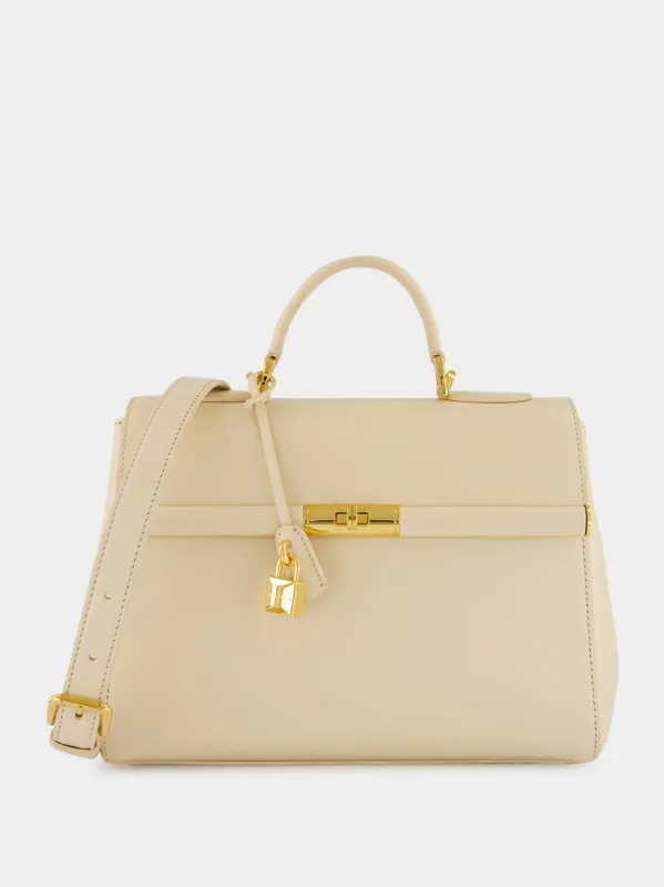 Ivory Marlene Palmellato Handbag made by Dolce & Gabanna