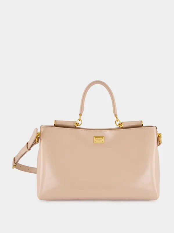 Vittoria Handbag in Nude Pink Calfskin made by Dolce & Gabanna
