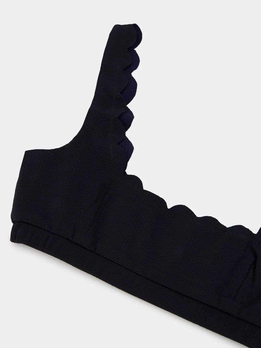 Black and Indigo Scalloped Bikini Top sold by Fashion Clinic product image thumbnail 3