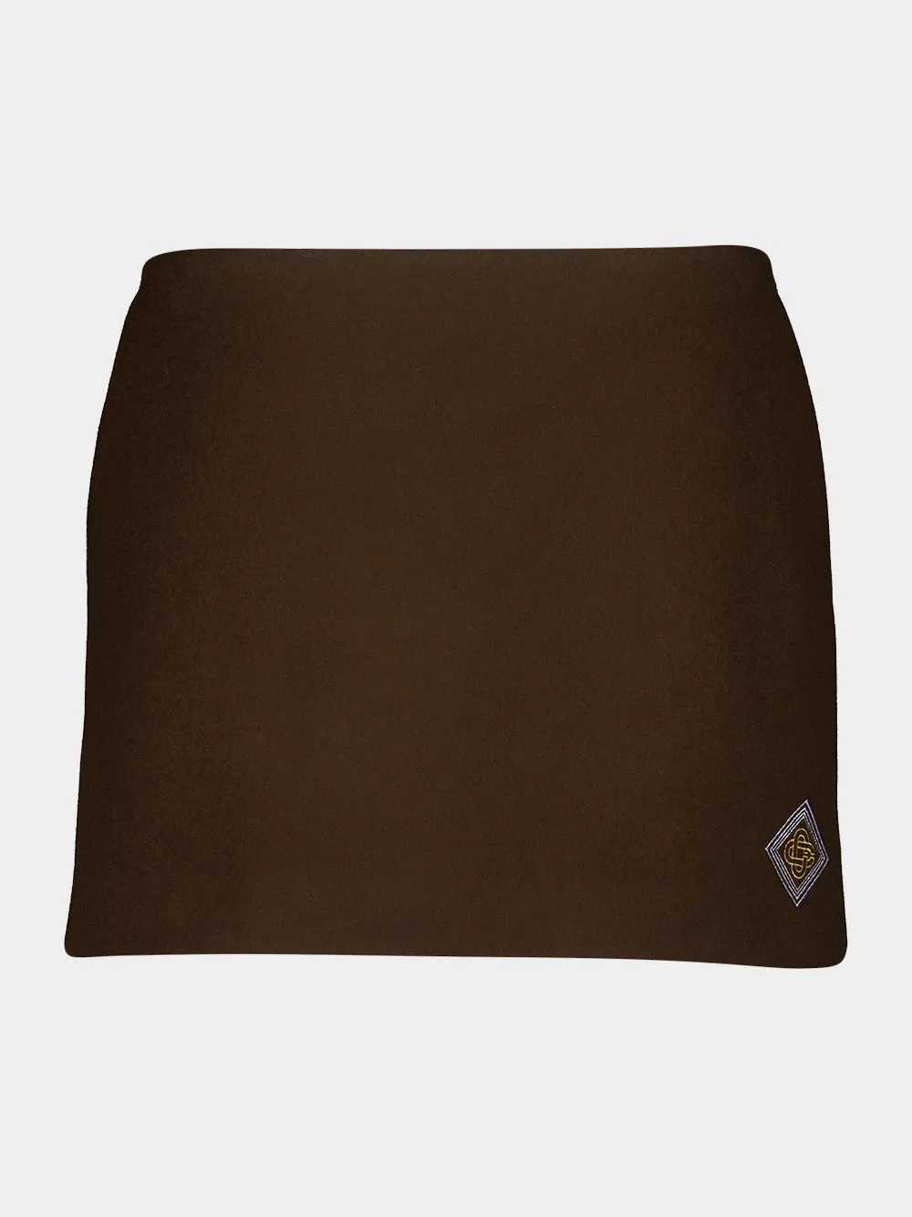 Dark Brown Wool Mini Skirt sold by Fashion Clinic