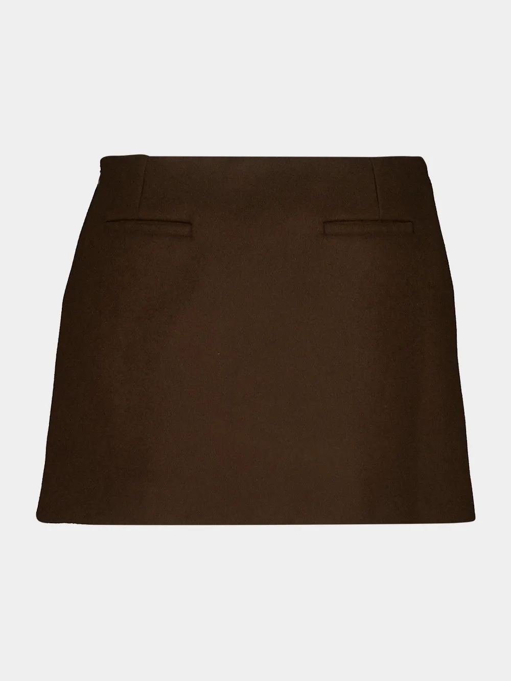 Dark Brown Wool Mini Skirt sold by Fashion Clinic product image thumbnail 2