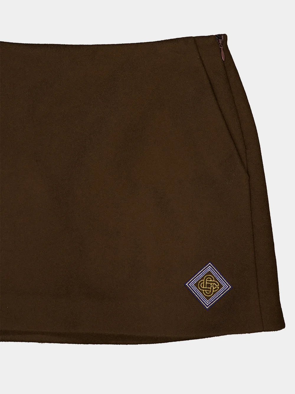 Dark Brown Wool Mini Skirt sold by Fashion Clinic product image thumbnail 3