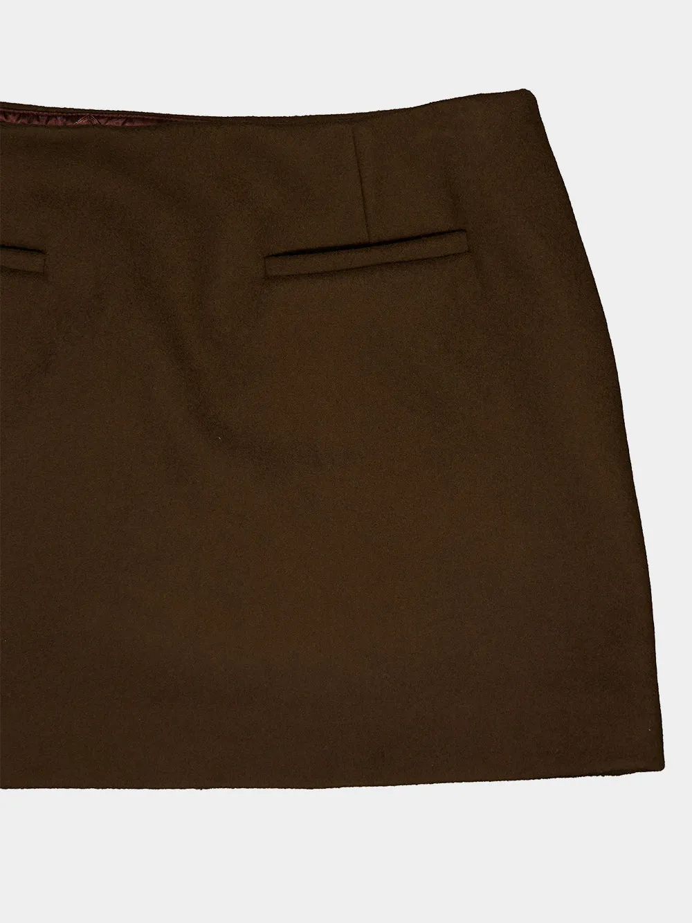 Dark Brown Wool Mini Skirt sold by Fashion Clinic product image thumbnail 4