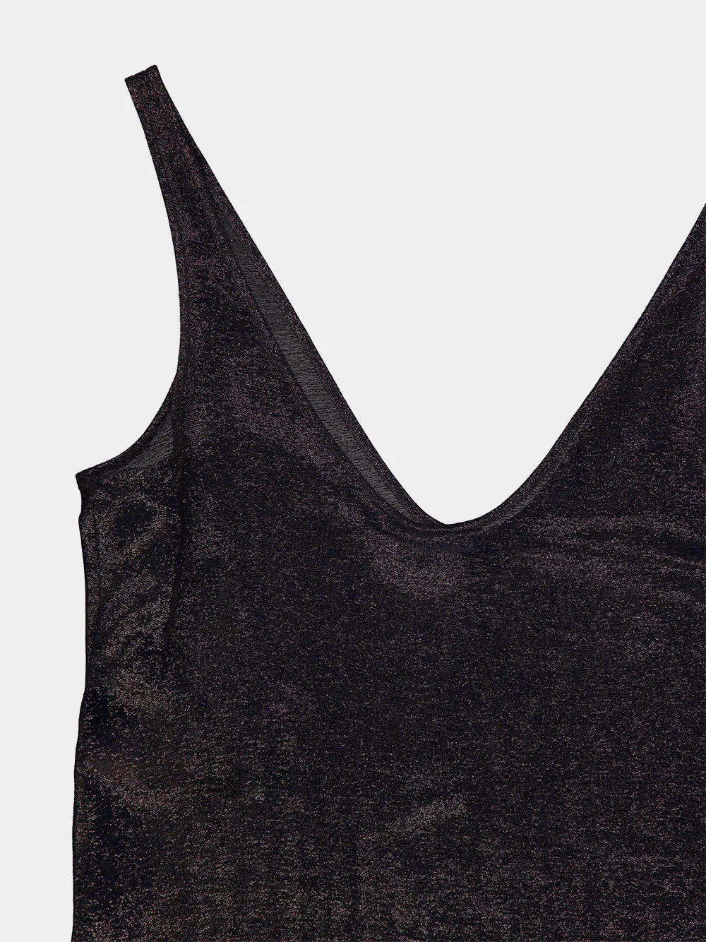 Black Silk Scoop Neck Tank Top sold by Fashion Clinic product image thumbnail 4
