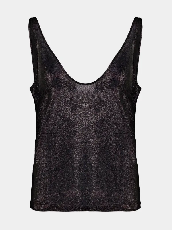 Black Silk Scoop Neck Tank Top made by Tom Ford