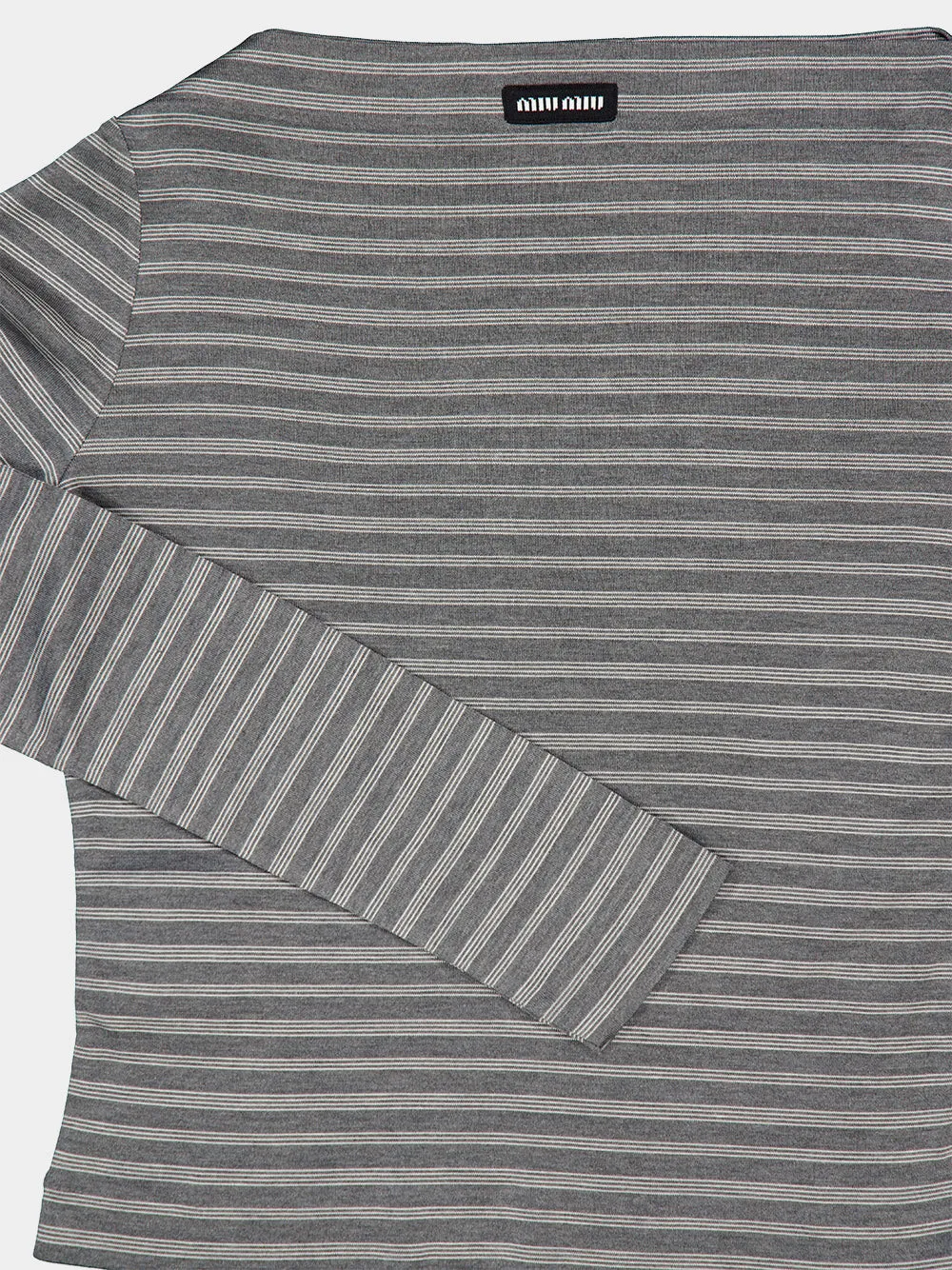 Slate Grey and White Striped Silk Jersey Top sold by Fashion Clinic product image thumbnail 5