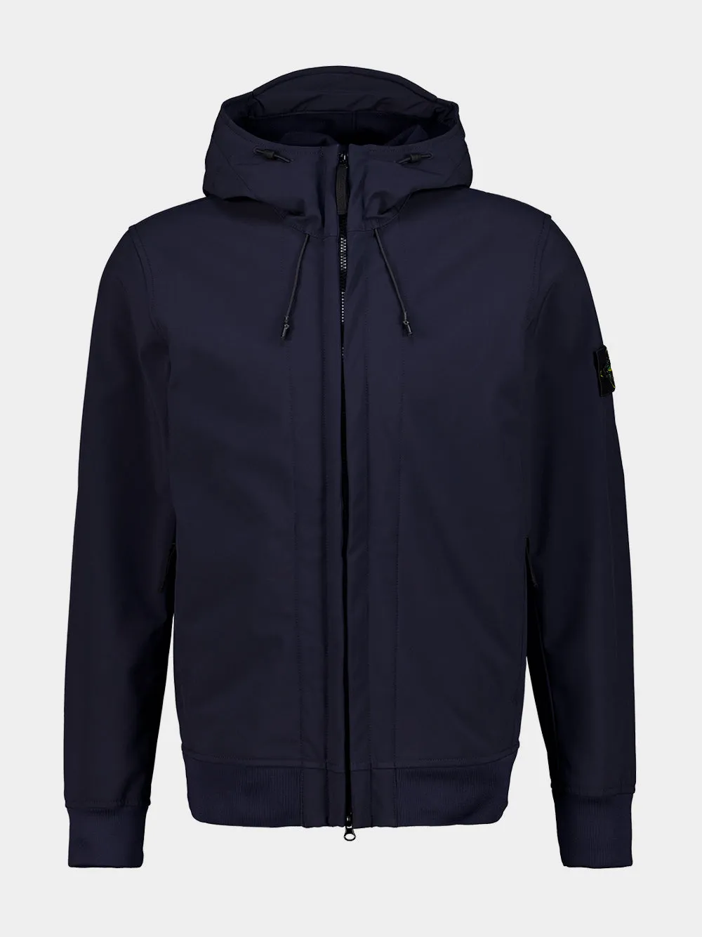 Navy Blue Soft Shell Hooded Jacket sold by Fashion Clinic product image thumbnail 2