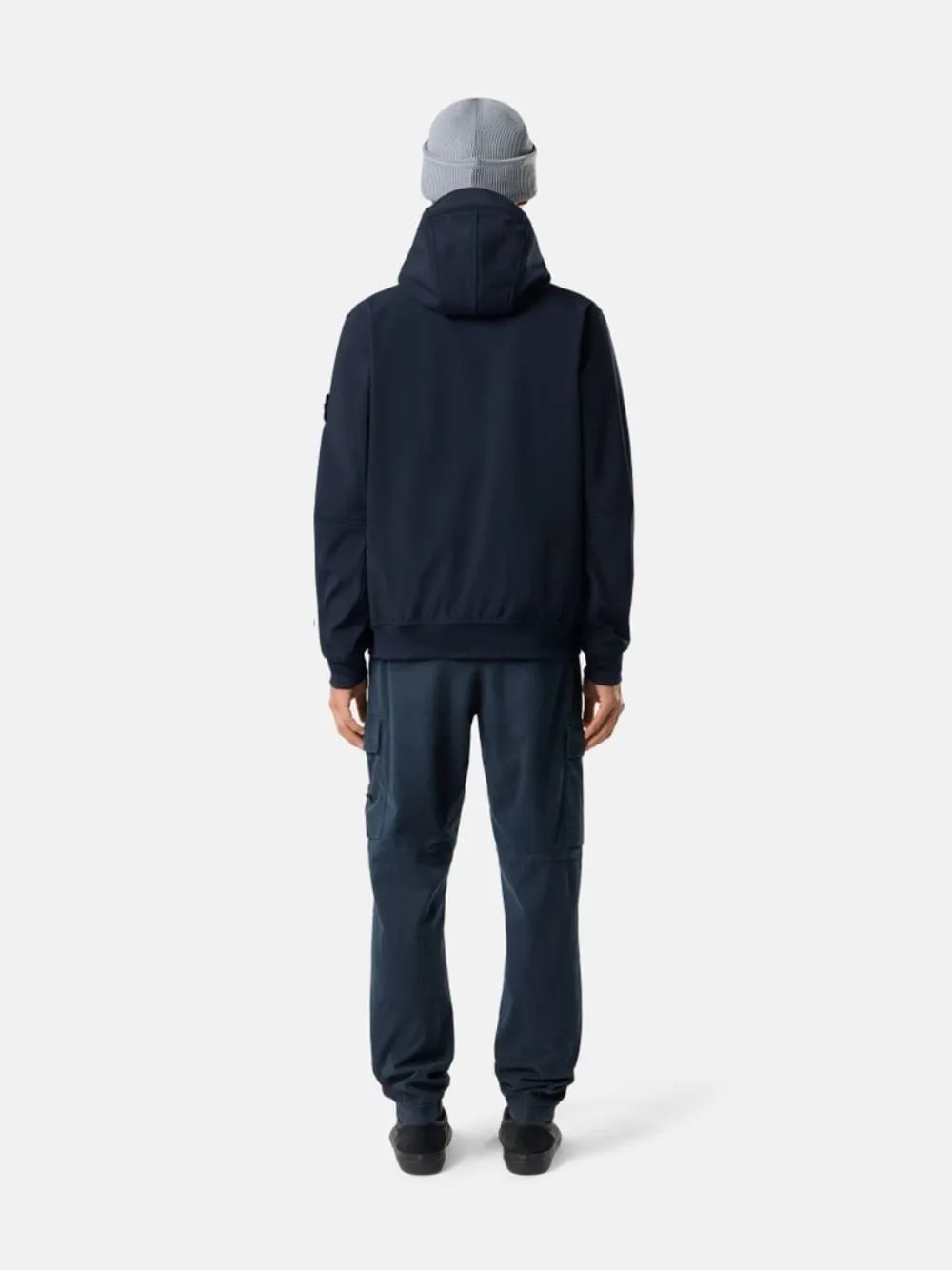 Navy Blue Soft Shell Hooded Jacket sold by Fashion Clinic product image thumbnail 3