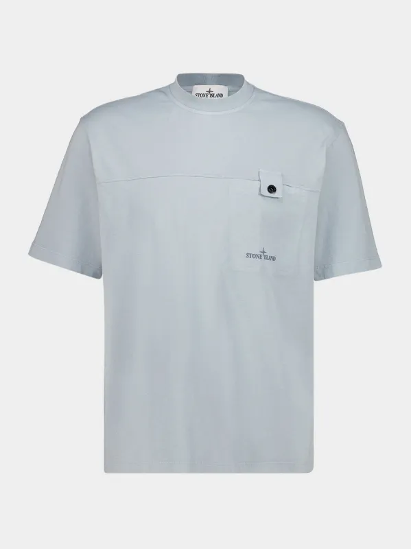 Ash Grey Organic Cotton Pocket T-Shirt made by Stone Island