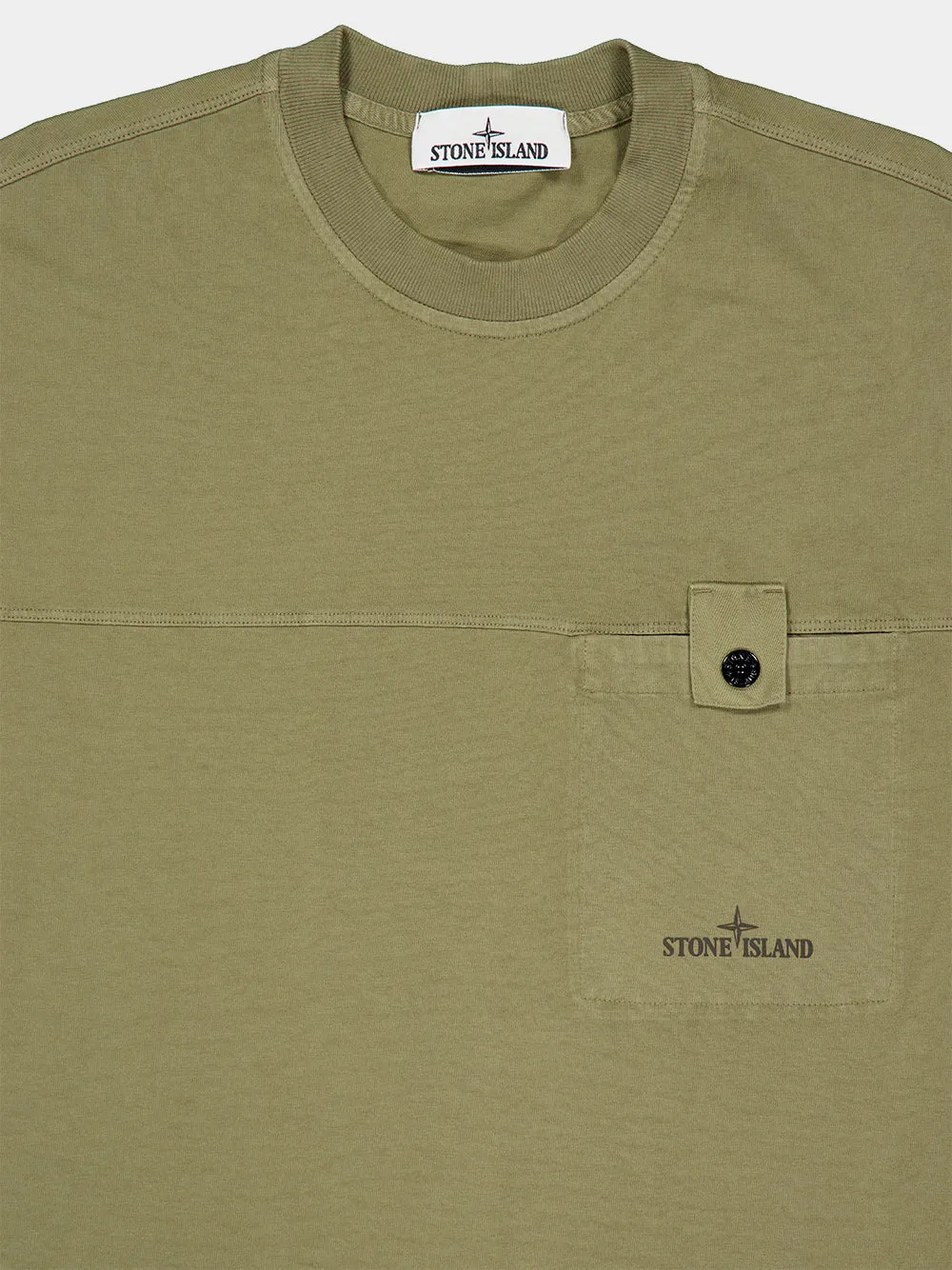 Military Green Organic Cotton Pocket T-Shirt sold by Fashion Clinic product image thumbnail 3
