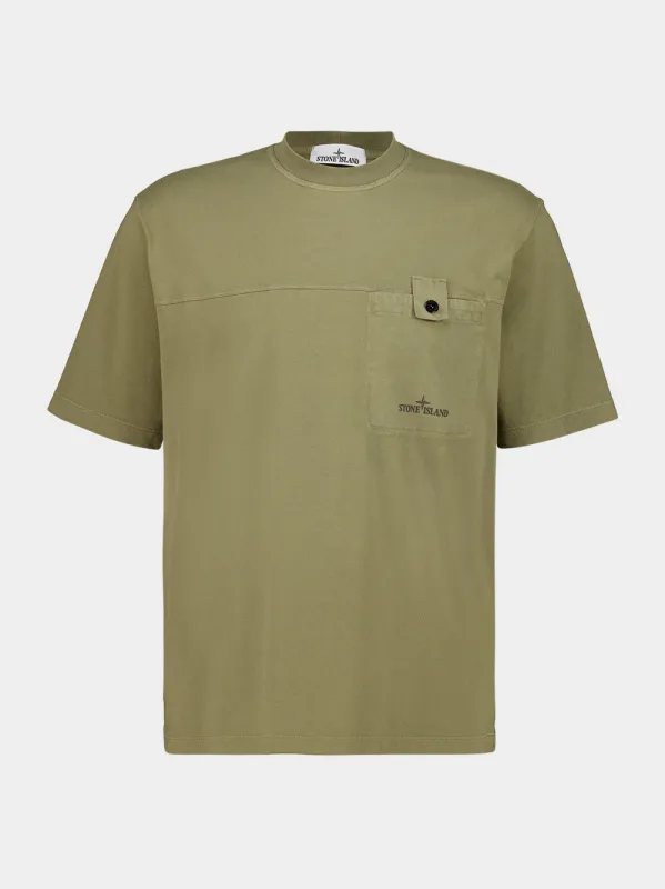 Military Green Organic Cotton Pocket T-Shirt made by Stone Island