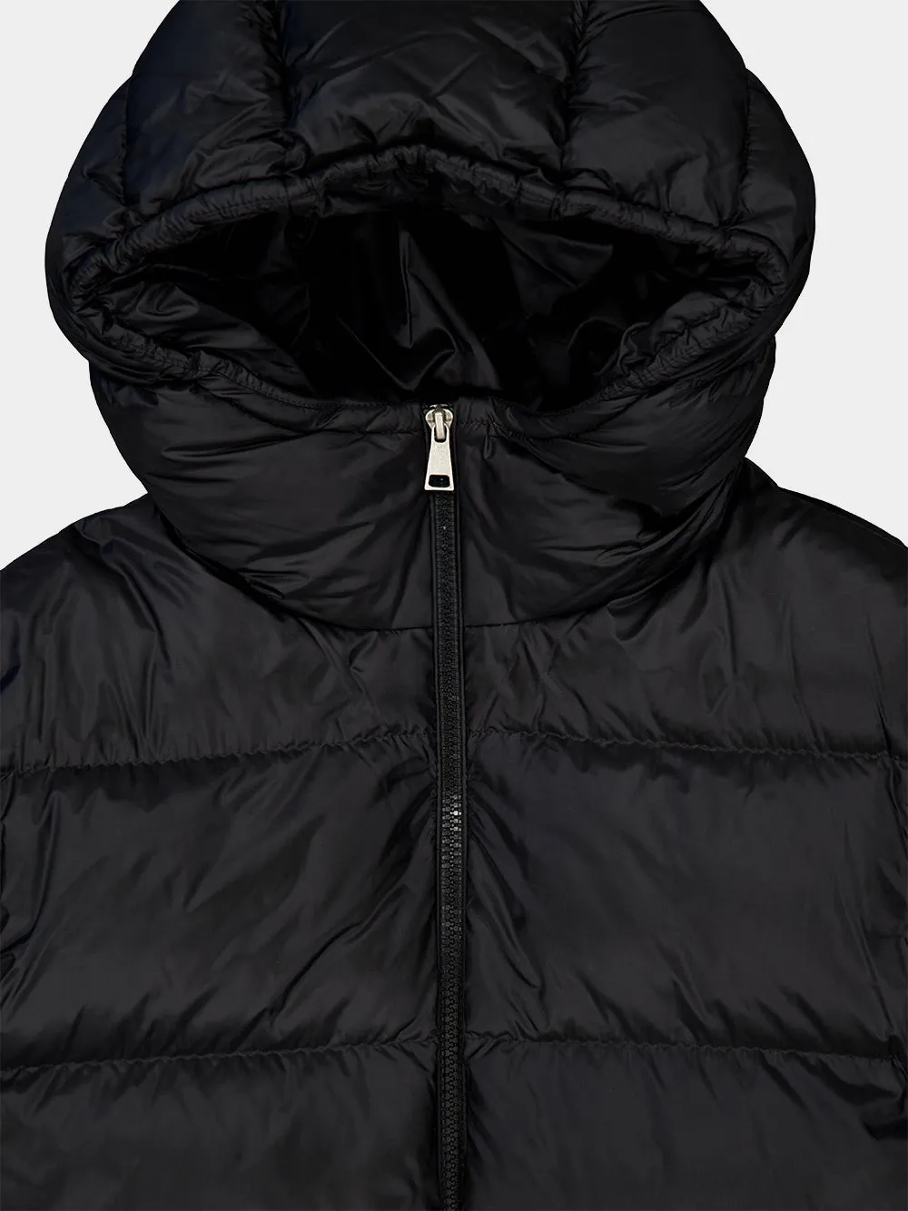 Black Feligule Hooded Short Down Jacket sold by Fashion Clinic product image thumbnail 5
