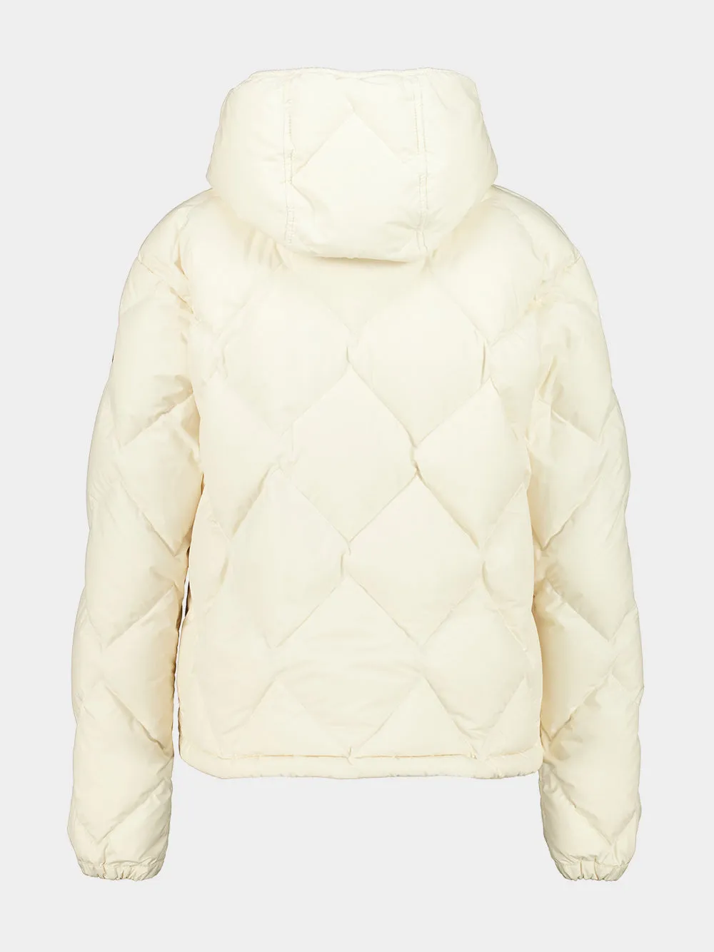 Ivory Arvouinne Hooded Triangle-Quilted Short Down Jacket sold by Fashion Clinic product image thumbnail 4