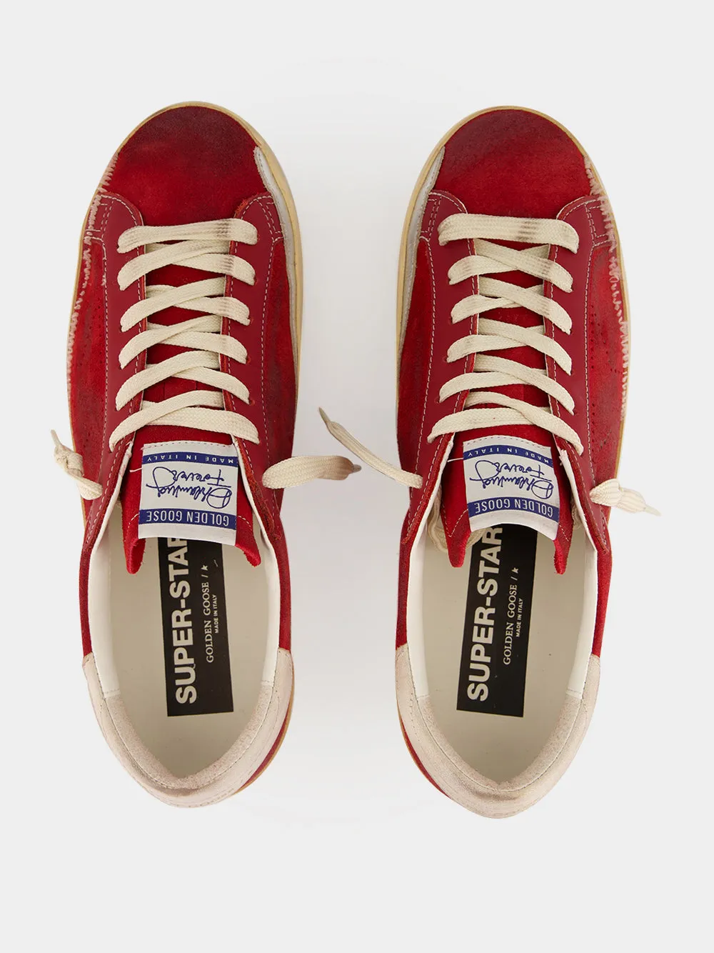 Red Super-Star Suede Sneakers sold by Fashion Clinic product image thumbnail 4