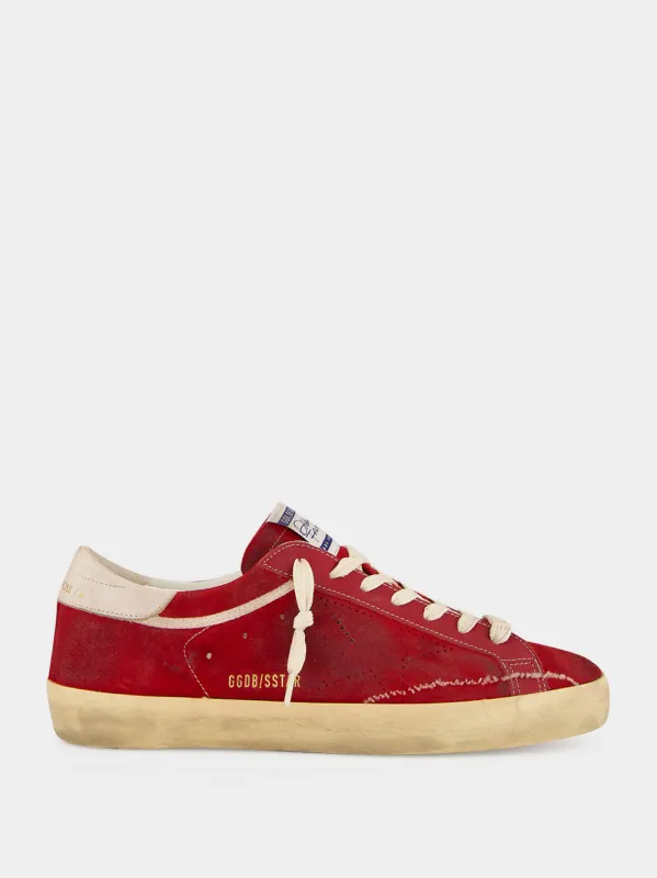 Red Super-Star Suede Sneakers made by Golden Goose