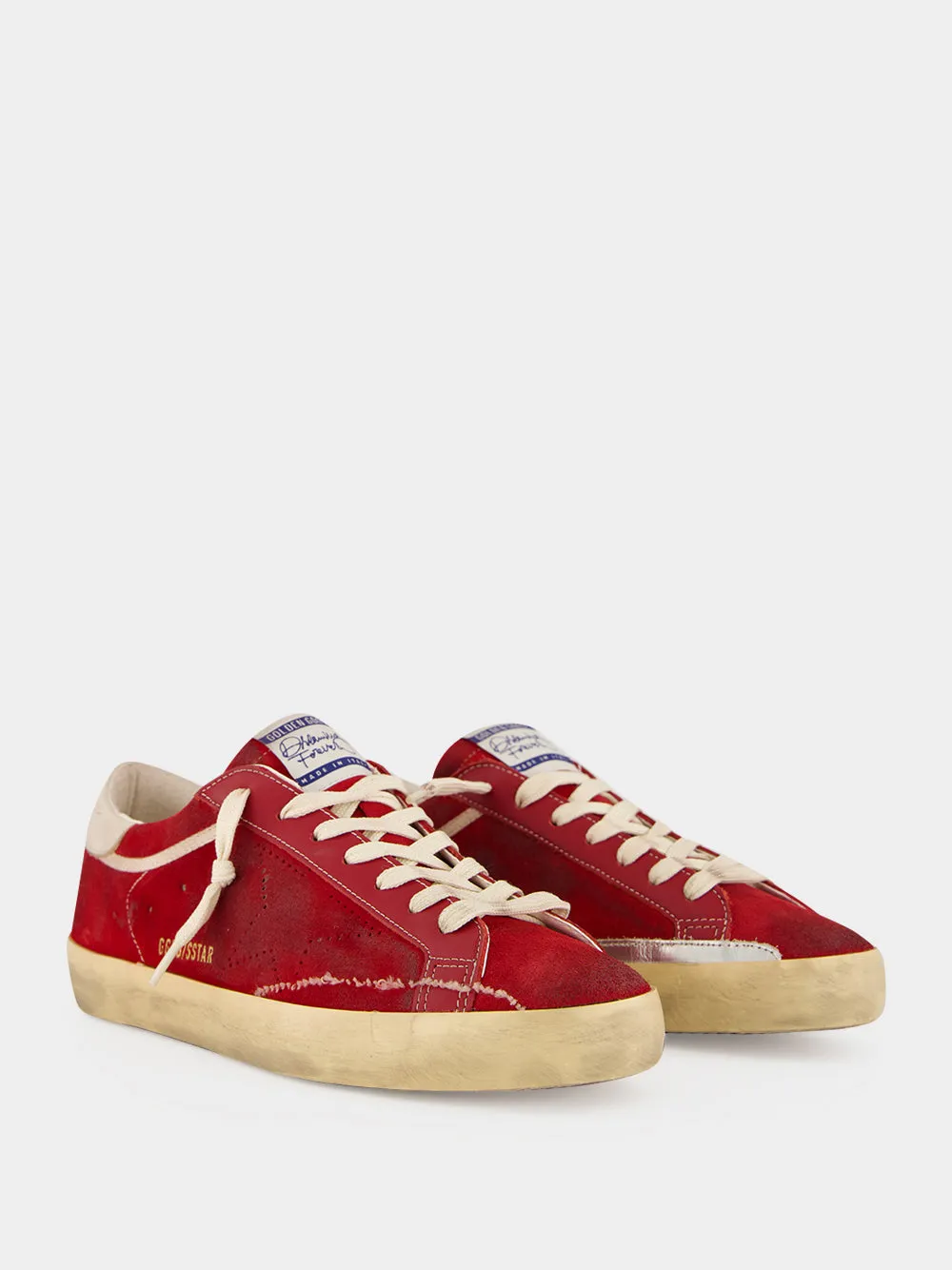 Red Super-Star Suede Sneakers sold by Fashion Clinic product image thumbnail 3