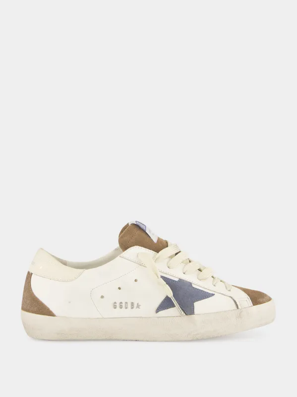Blue Denim and Brown Super-Star Sneakers made by Golden Goose