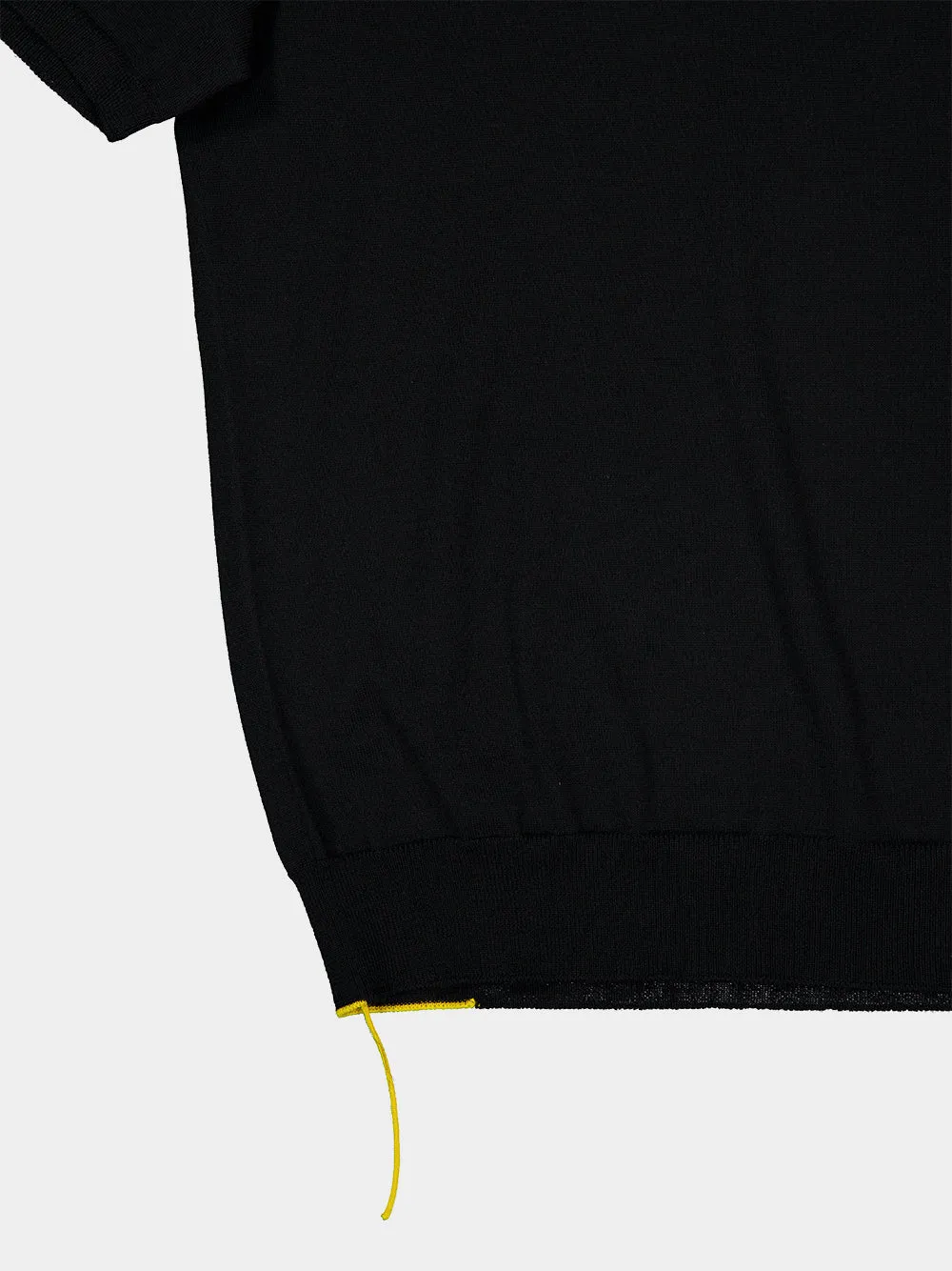 Black Wool Short-Sleeve Polo Shirt sold by Fashion Clinic product image thumbnail 5