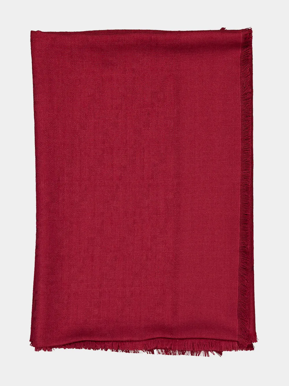 Red FF Wool Silk Cashmere Shawl sold by Fashion Clinic product image thumbnail 2