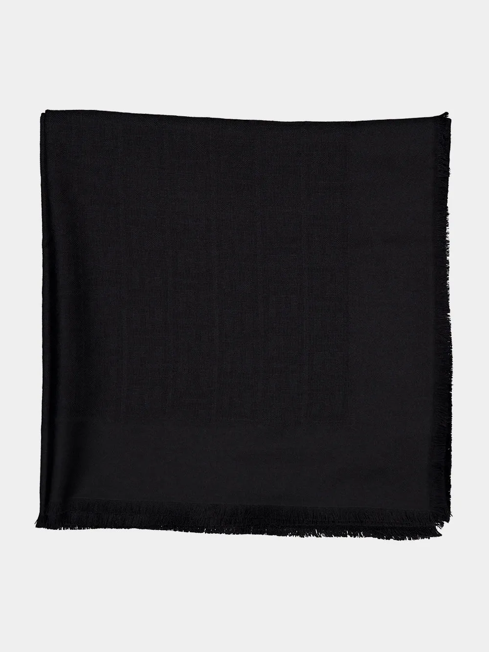 Black FF Wool Silk Cashmere Shawl sold by Fashion Clinic product image thumbnail 2