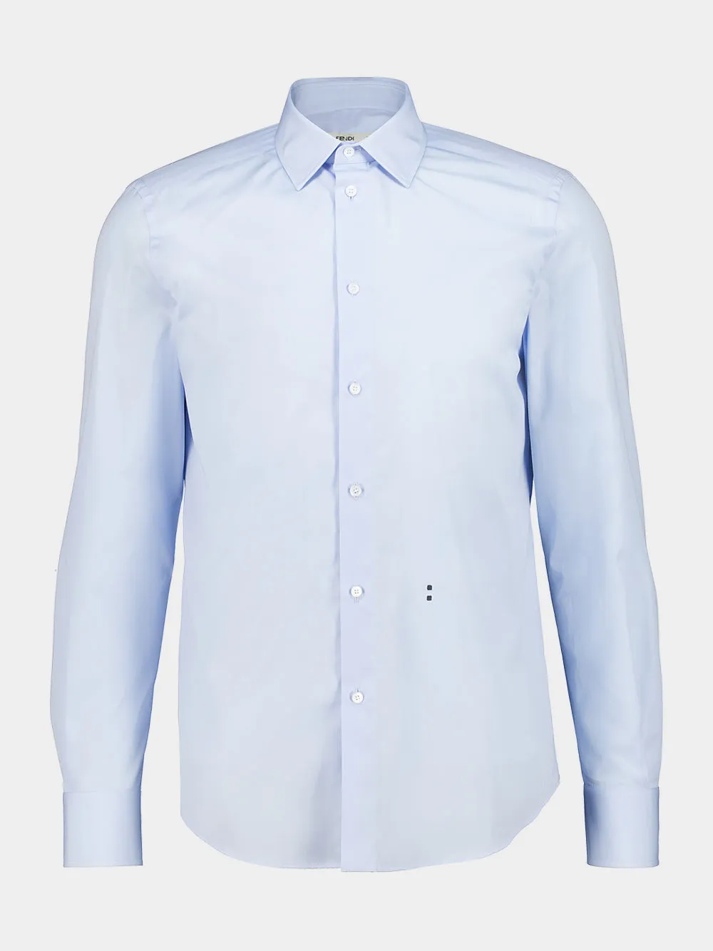 Celeste Blue Cotton Poplin Slim-Fit Shirt sold by Fashion Clinic