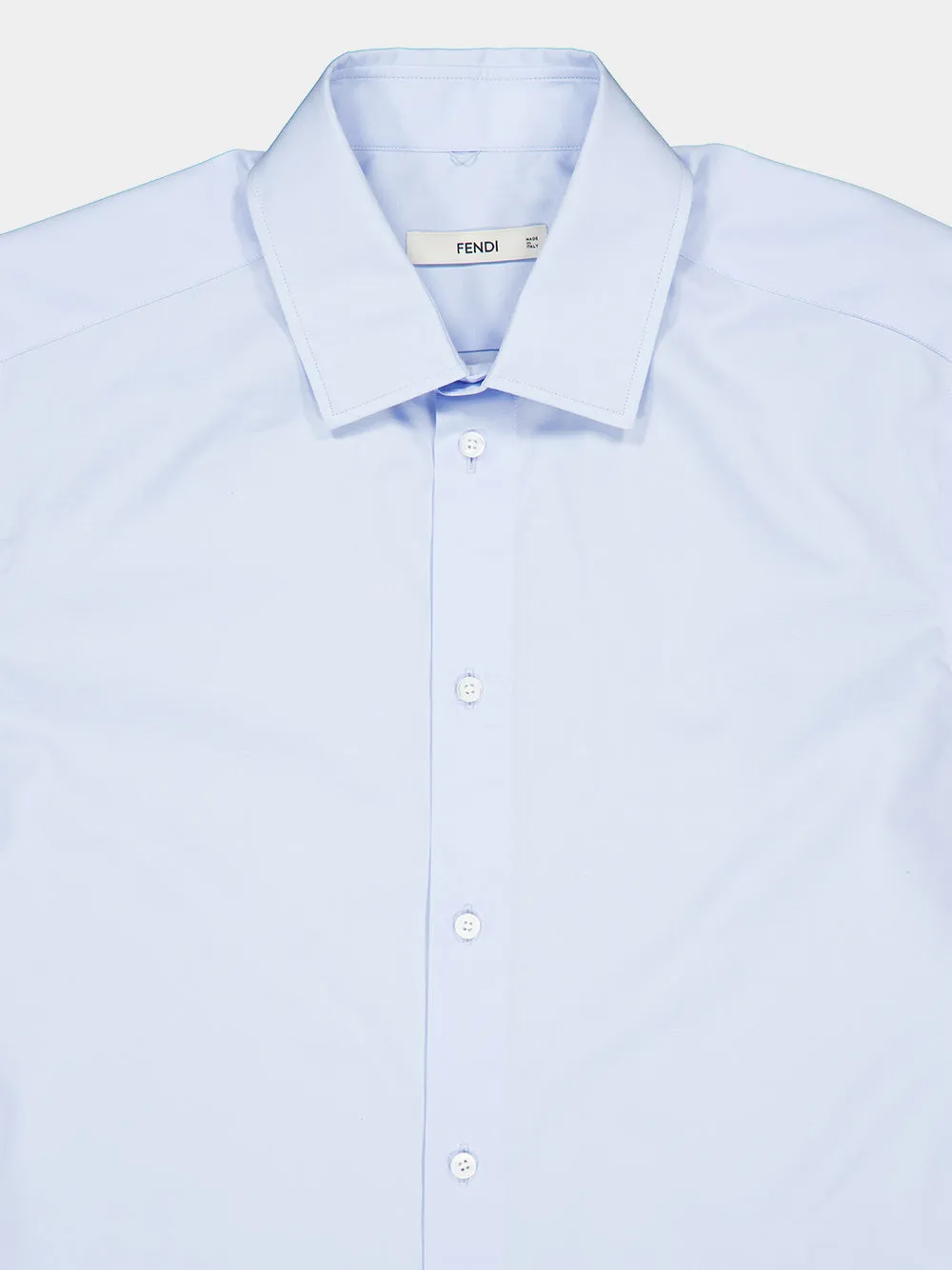 Celeste Blue Cotton Poplin Slim-Fit Shirt sold by Fashion Clinic product image thumbnail 3