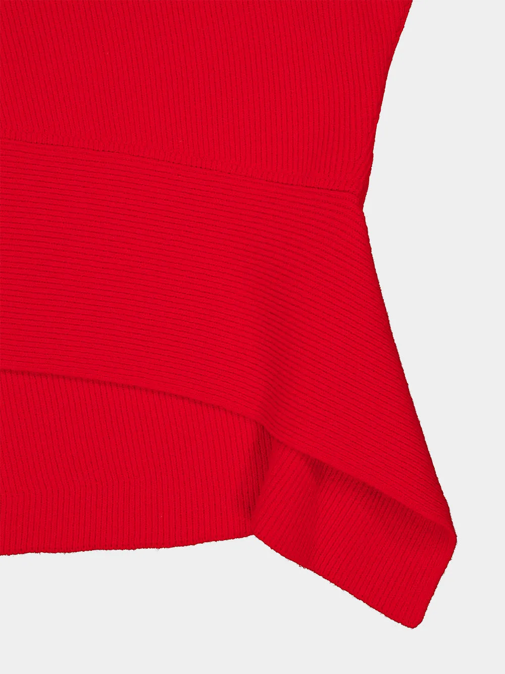 Red Asymmetric Wool and Cashmere Crewneck Sweater sold by Fashion Clinic product image thumbnail 4
