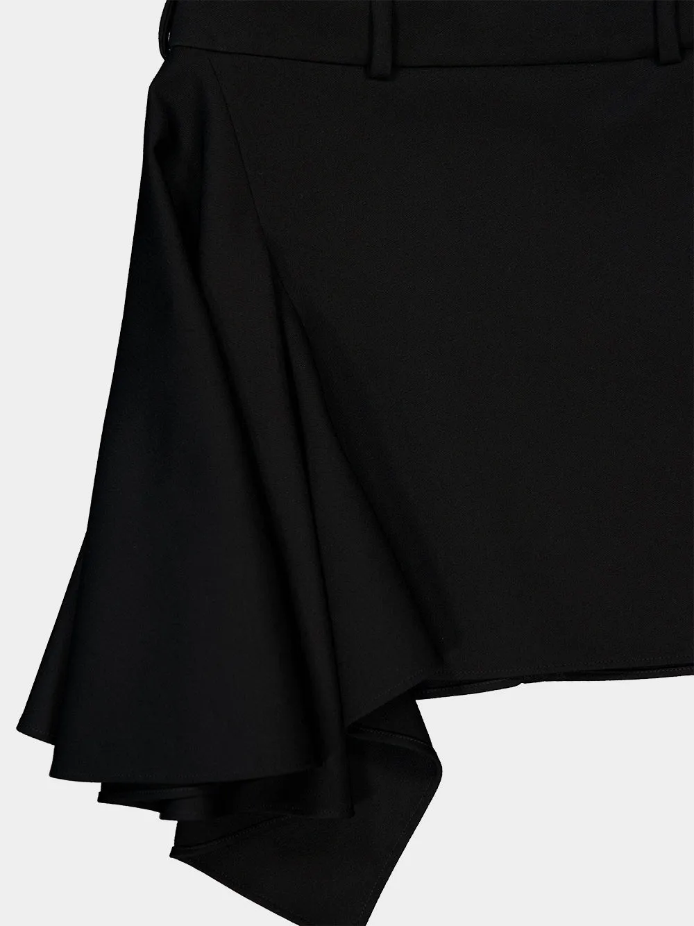 Black Asymmetric Wool Mini Skirt sold by Fashion Clinic product image thumbnail 3
