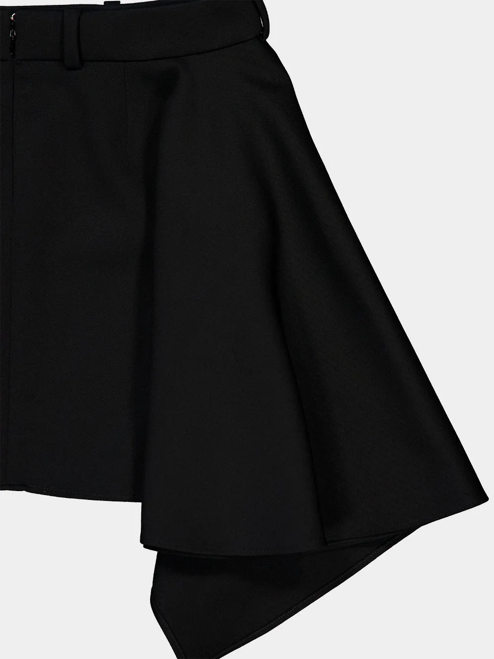 Black Asymmetric Wool Mini Skirt sold by Fashion Clinic product image thumbnail 4