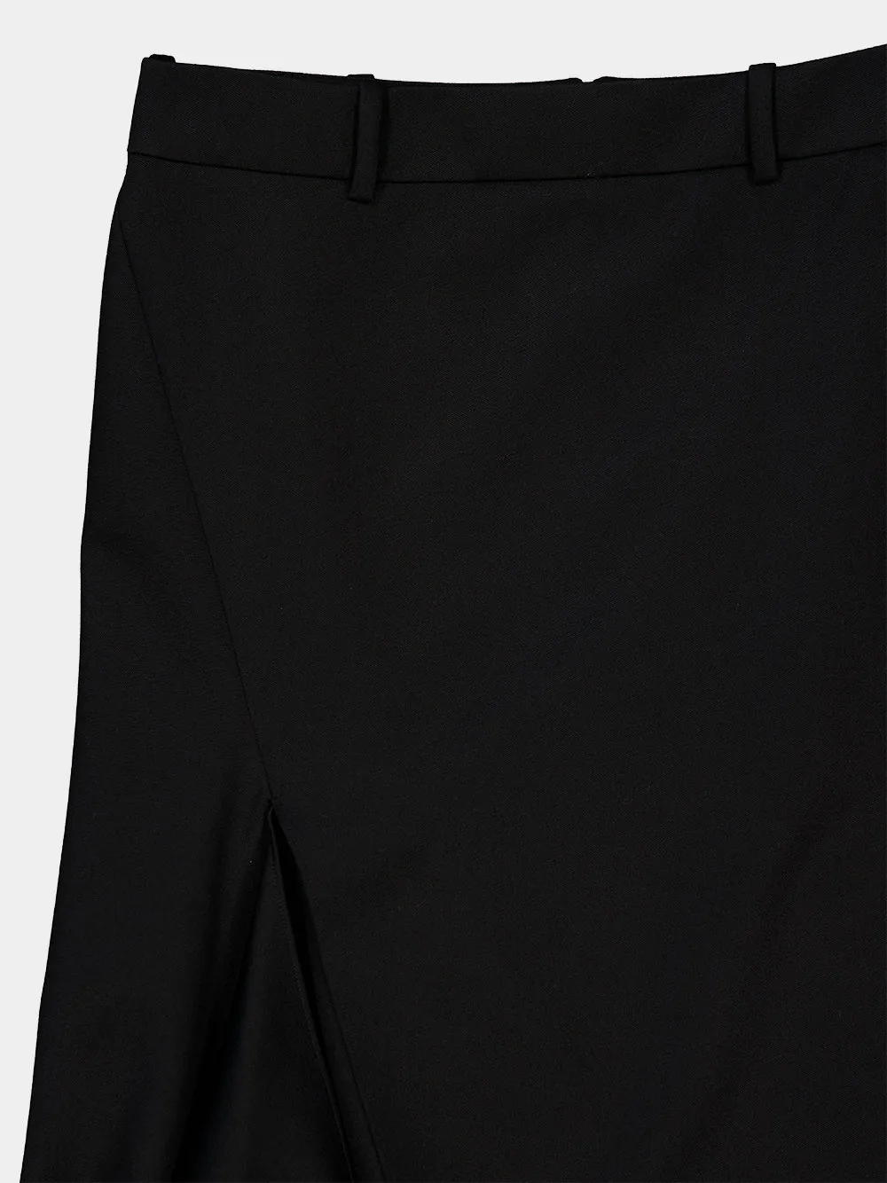 Black Asymmetric Wool Midi Skirt sold by Fashion Clinic product image thumbnail 3