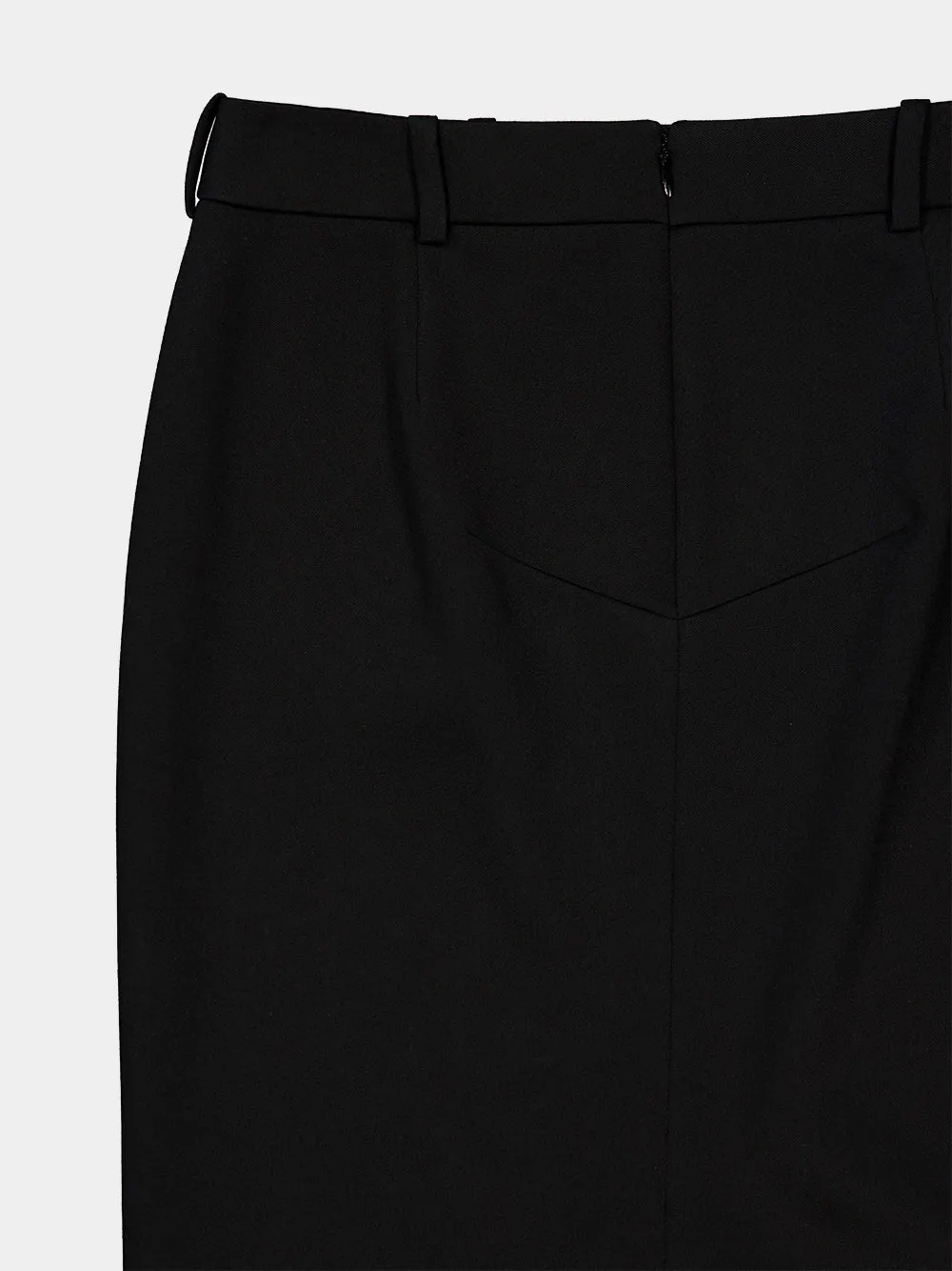 Black Asymmetric Wool Midi Skirt sold by Fashion Clinic product image thumbnail 4