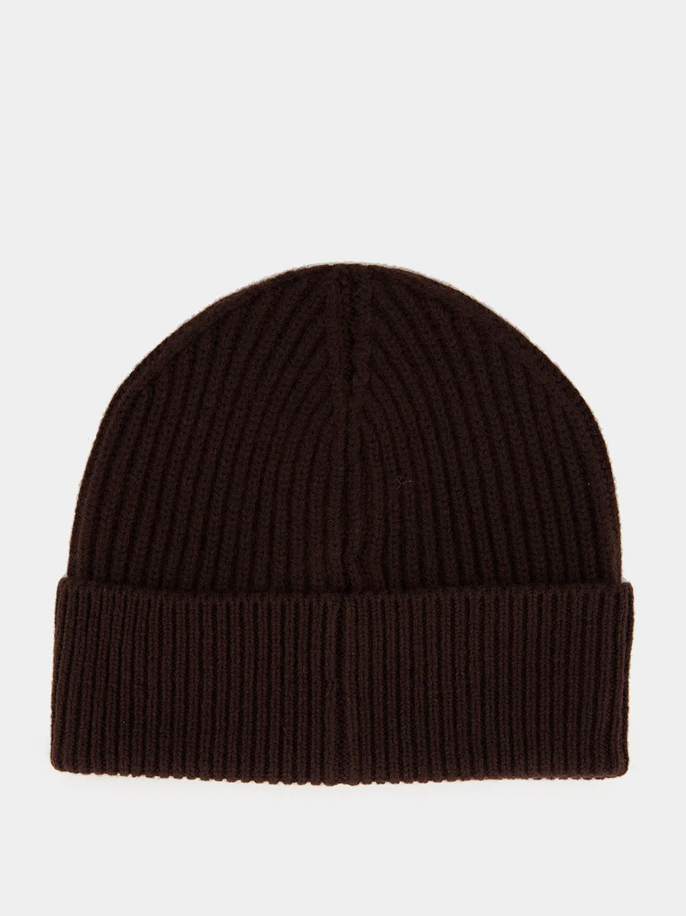 Brown Wool Rib Knit Beanie sold by Fashion Clinic product image thumbnail 2