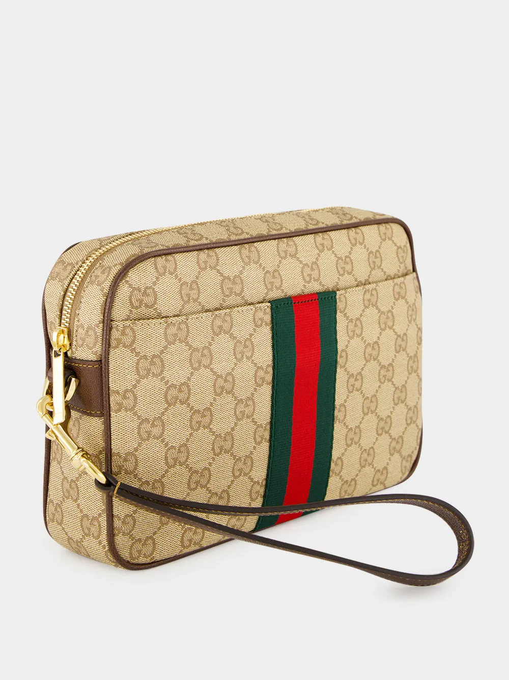Sand and Brown GG Canvas Web Crossbody Bag sold by Fashion Clinic product image thumbnail 3