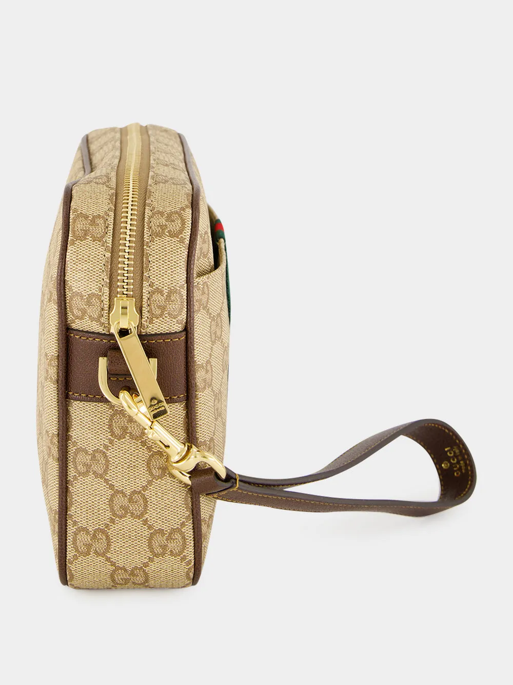 Sand and Brown GG Canvas Web Crossbody Bag sold by Fashion Clinic product image thumbnail 4