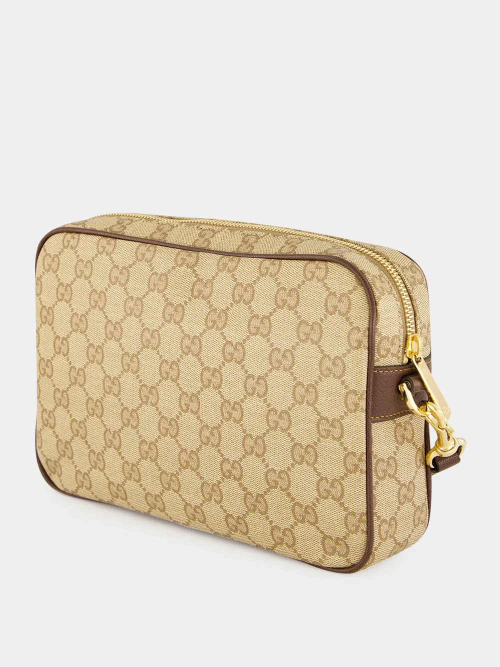 Sand and Brown GG Canvas Web Crossbody Bag sold by Fashion Clinic product image thumbnail 5