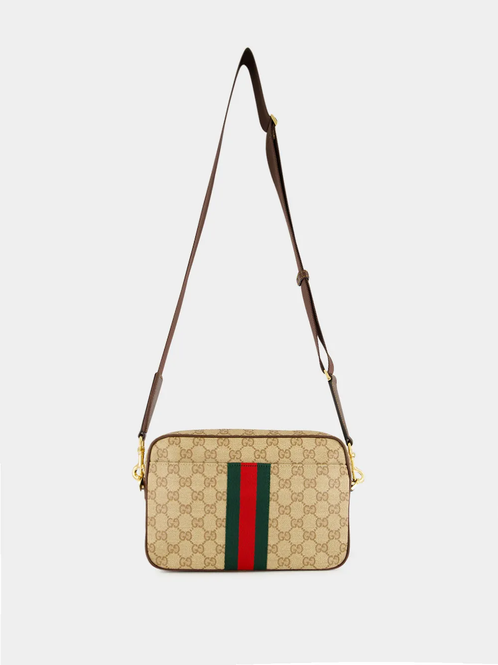 Sand and Brown GG Canvas Web Crossbody Bag sold by Fashion Clinic product image thumbnail 2