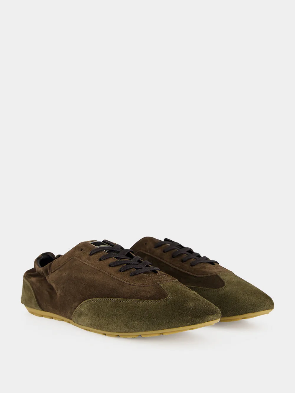 Blow Taupe and Amara Khaki Suede Low-Top Sneakers sold by Fashion Clinic product image thumbnail 3