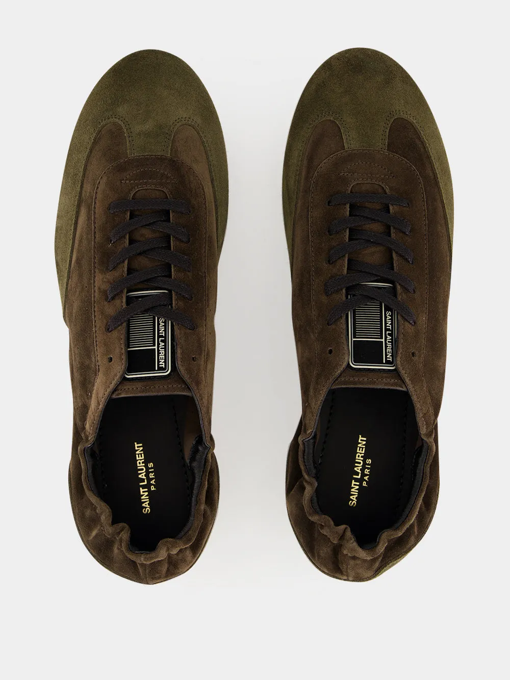 Blow Taupe and Amara Khaki Suede Low-Top Sneakers sold by Fashion Clinic product image thumbnail 4