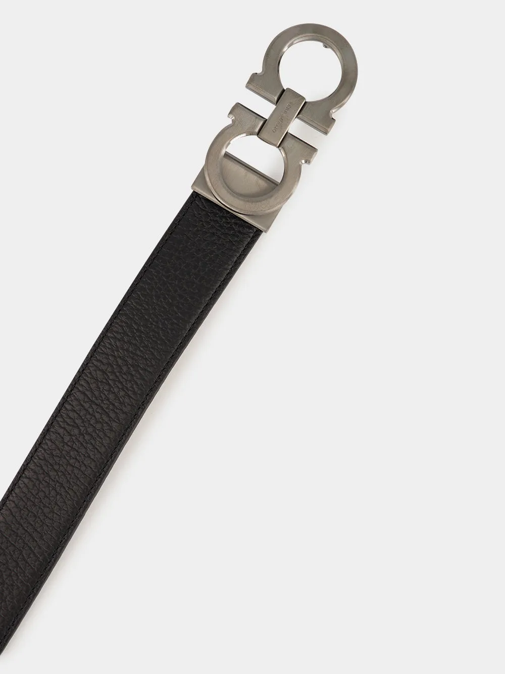 Black and Clay Reversible Leather Gancini Belt sold by Fashion Clinic product image thumbnail 2